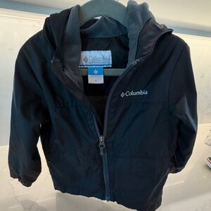 Columbia Kids' black Raincoat fleece lined for colder weather size 3T like new
